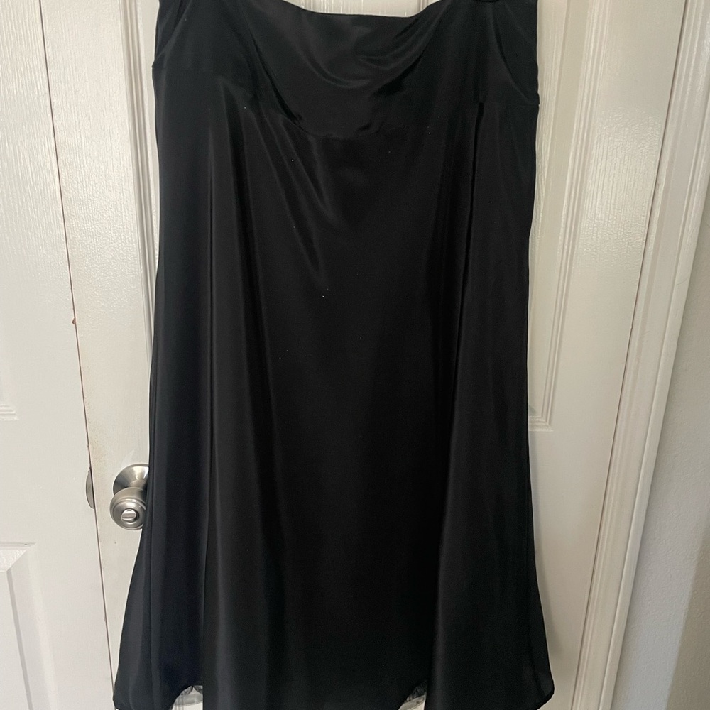 Mossimo Black A-Line Satin Skirt